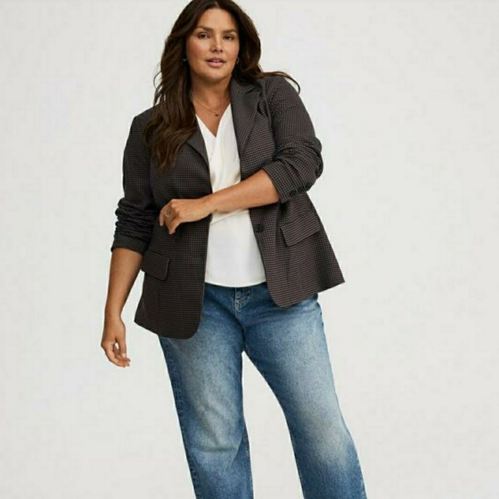 NWT Torrid Tweed Menswear Herringbone Casual Blazer Size 14 / 16